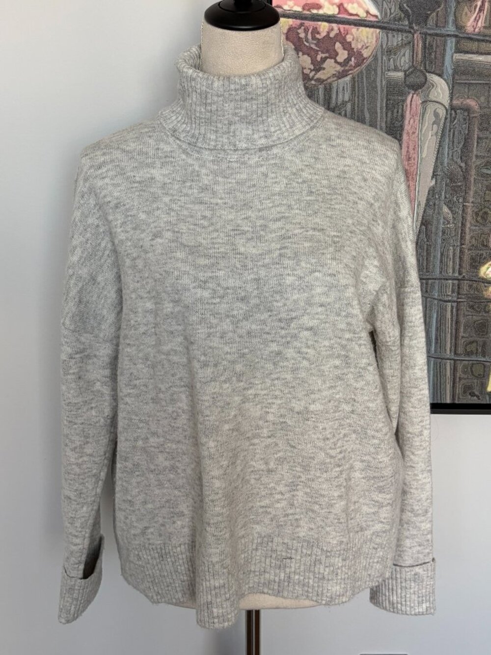 For the Republic Gray Turtleneck Sweater M